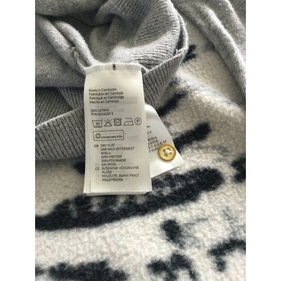 H&M Women’s Wool Blend Sweater Top Heather Gray W/Button Accents Sz XS - Picture 9 of 9